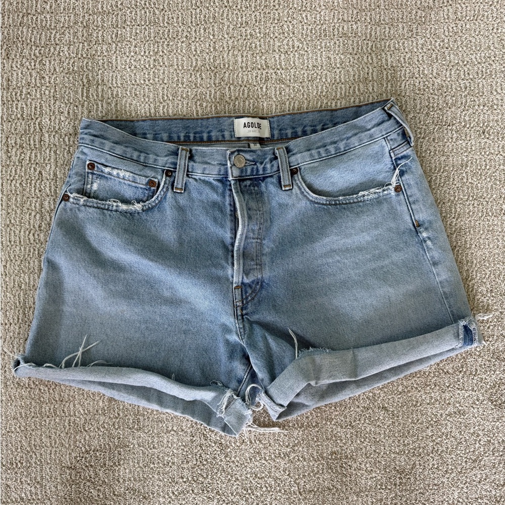 Agolde Parker Cuff Denim Shorts